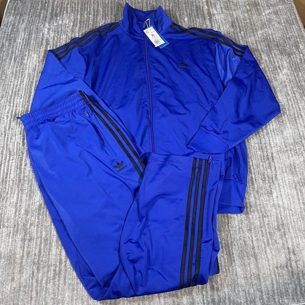 Adidas Originals Firebird Track Suit Mens XL Lucid Blue 3-Stripes JY1346 JY1352